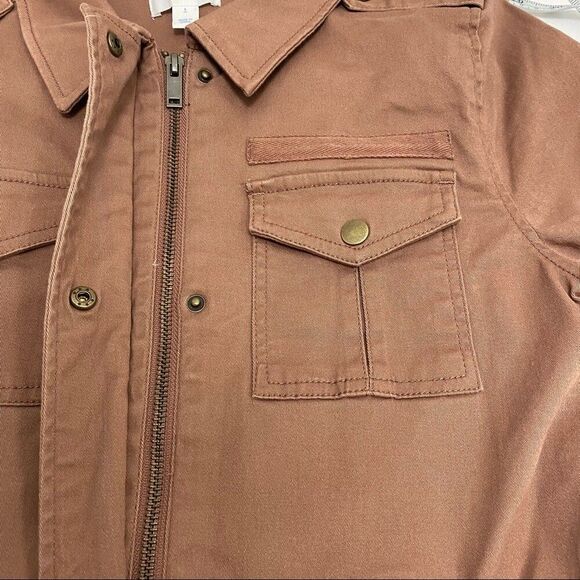 Market & Spruce Bambi Belted Cargo Utility Jacket Mauve Outdoor Casual Size S - Picture 8 of 12